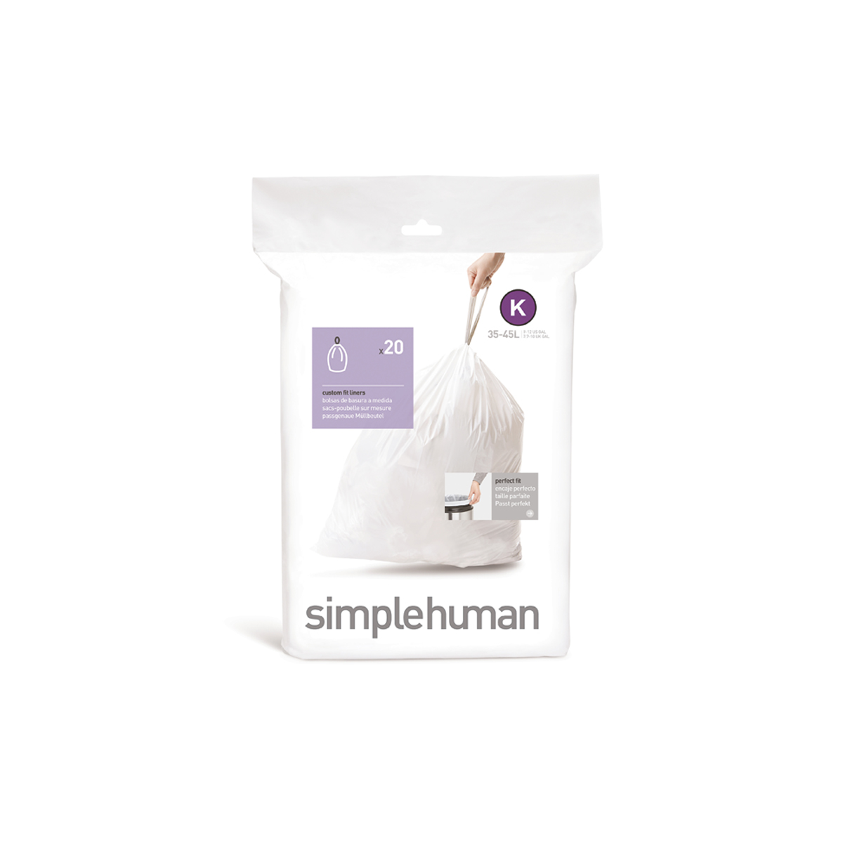 Worki na śmieci 20 szt. - rozm. K 35-45L / simplehuman