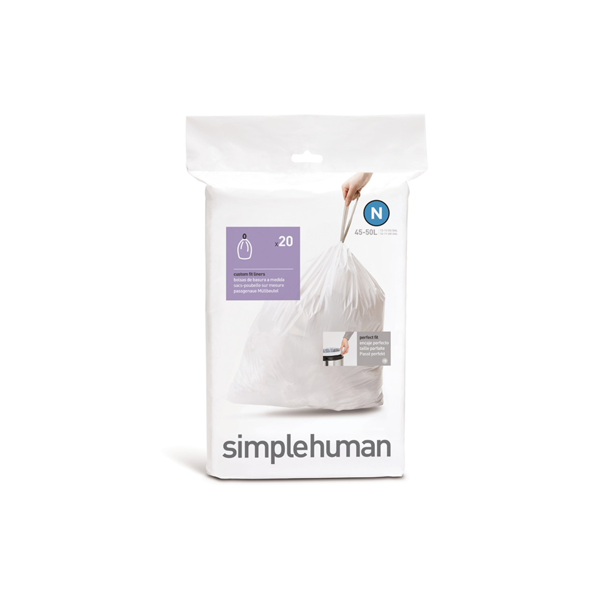 Worki na śmieci 20 szt. - rozm. N 45L-50L / simplehuman