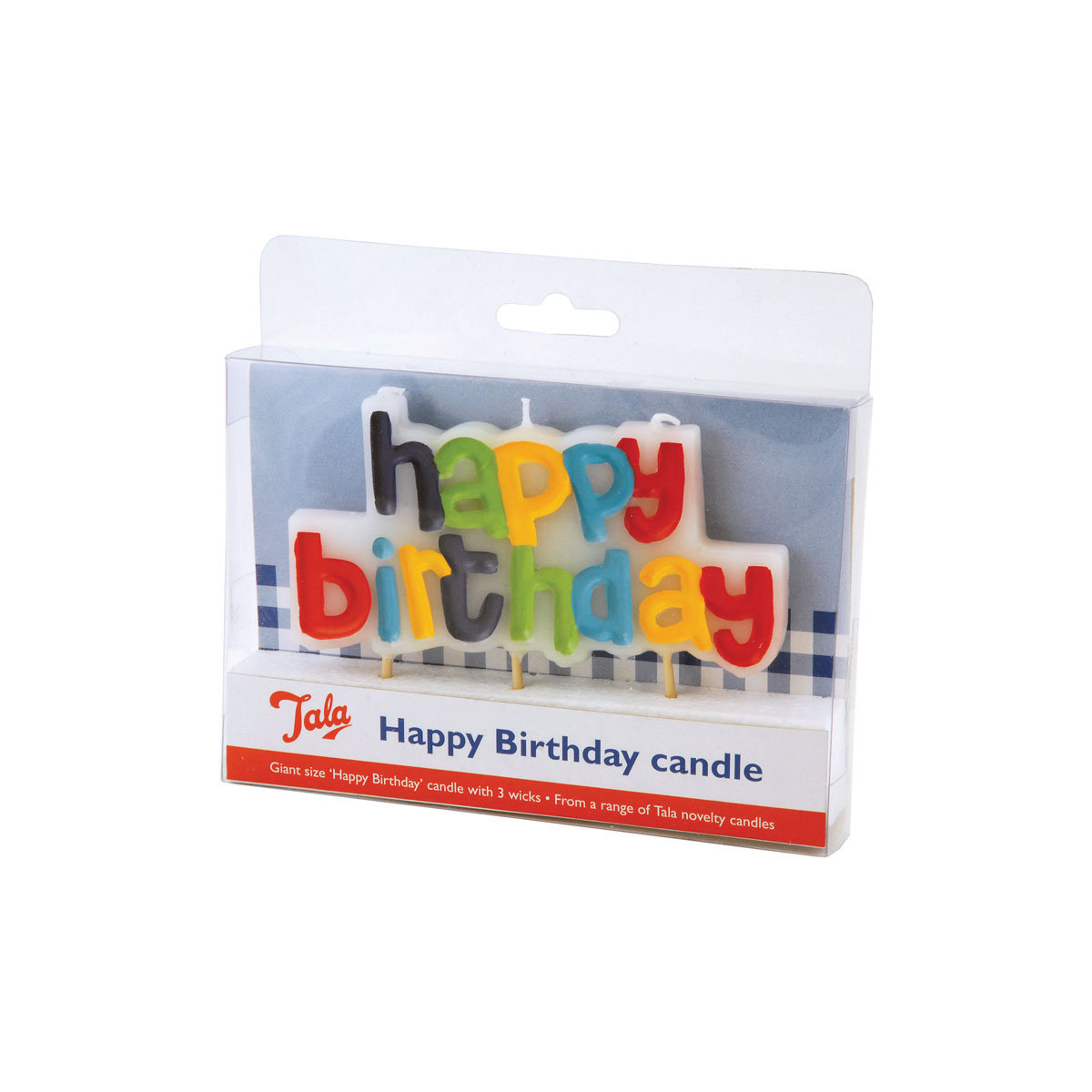 Świeczka na tort HAPPY BIRTHDAY / Tala