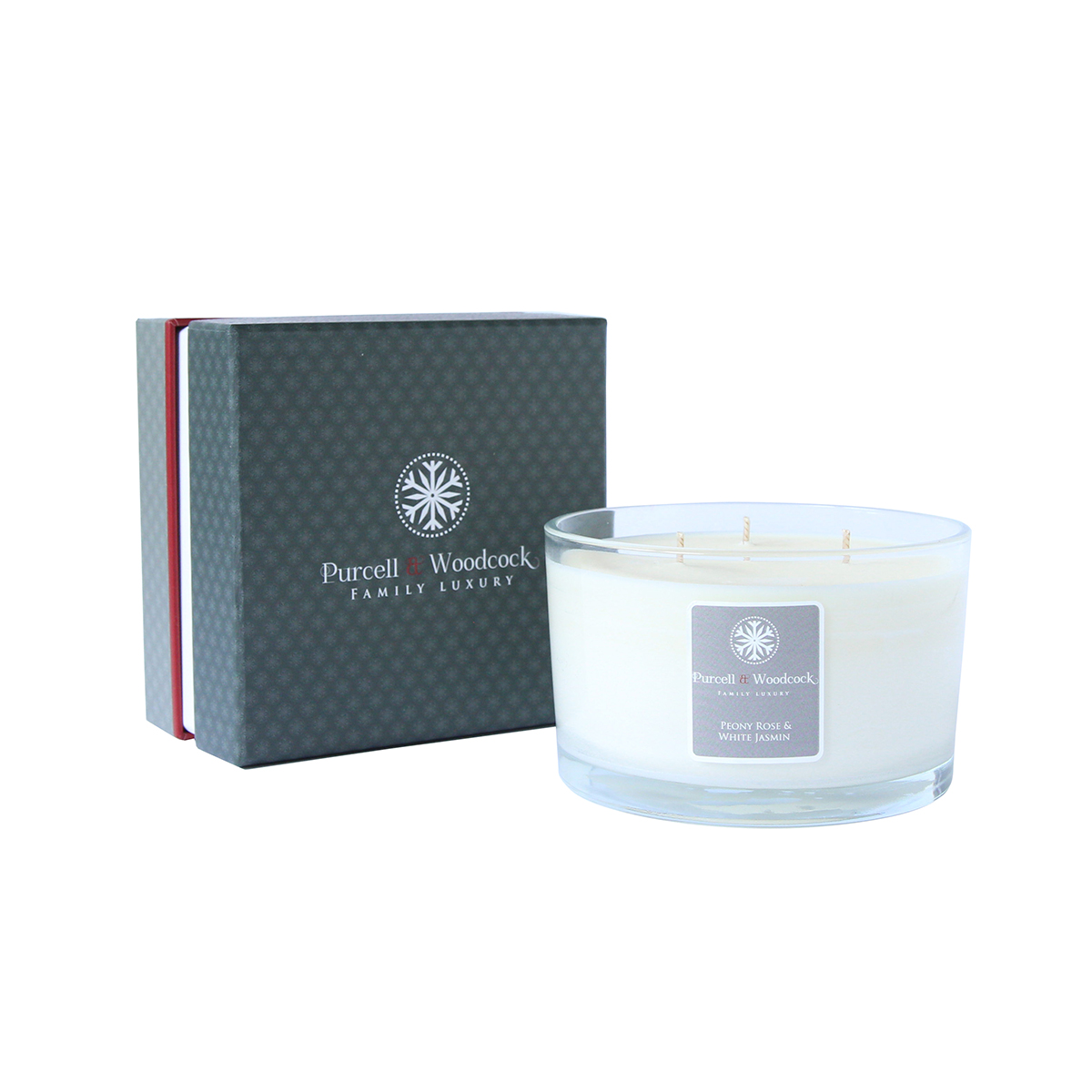 Świeca zapach, 3 knoty Peony Rose & White Jasmin / Purcell & Woodcock
