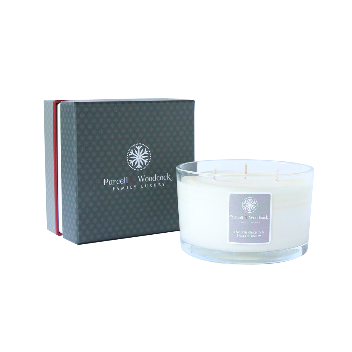 Świeca zapach, 3 knoty English Orchid & Sweet Blossom / Purcell & Woodcock