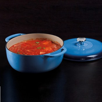 garnek żeliwny emaliowany, garnek dutch oven, garnek do paelli, porcelanowa emalia garnek, garnek Lodge, garnek żeliwny Lodge, EC7D33Lodge, garnek żeliwny niebieski, garnek żeliwny 7,4L, głęboki garnek żeliwny, duży garnek żeliwny, garnek żeliwny 7,4L, o