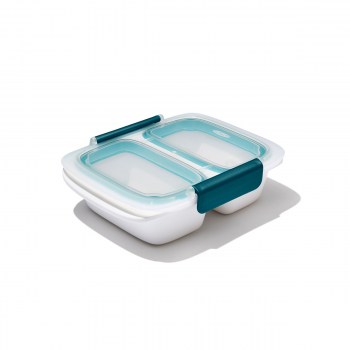pojemnik dwukomorowy, lunchbox dwukomorowy, lunchbox z przegródką, pojemnik dwukomorowy, pojemnik na muesli i jogurt, śniadaniówka z przegródkami, 11302100MLNYK OXO, pojemnik na musli i jogurt