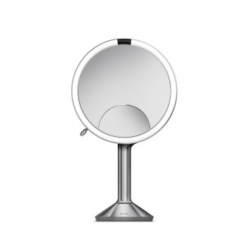 lustro powiększenie 5-krotne, lustro powiększenie x 10, lusterko kosmetyczne, lusterko sensorowe simplehuman, lusterko 20 cm, lusterko simplehuman, lusterko do makijażu led, lusterko podświetlane do makijażu, lusterko powiększające, podświetlane lusterko