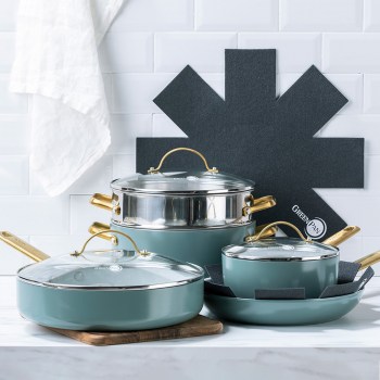 Zestaw garnków i patelni PADOVA SkyBlue - 10 elementów / GreenPan