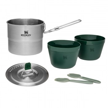 cook set for two Stanley, zestaw kempingowy Stanley, zestaw turystyczny do gotowania Stanley, menażka Stanley, menażka ze stali nierdzewnej, menażka 1L, 10-09997-003 Stanley, zestaw turystyczny do gotowania, zestaw turystyczny do jedzenia, zestaw turysty