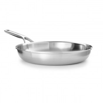 patelnia KitchenAid, akcesoria KitchenAid, patelnie KitchenAid, patelnia z pokrywką stal nierdzewna KitchenAid, patelnia stal nierdzewna, patelnia ze stali nierdzewnej, Multi-Ply Stainless Steel KitchenAid, patelnia 3-warstwowa, importer KitchenAid, wyłą