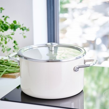 CC003266-001 KitchenAid, kremowy garnek KitchenAid, garnek KitchenAid, garnek 3,7L, garnki KitchenAid, kremowy garnek, garnek KitchenAid 20cm