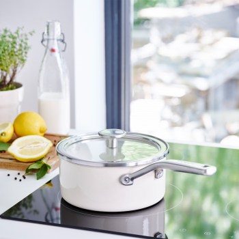 CC003286-001 KitchenAid, kremowy rondel KitchenAid, mały rondel KitchenAid, rondel 1,3L, rondelek KitchenAid, rondle KitchenAid, kremowy rondelek,