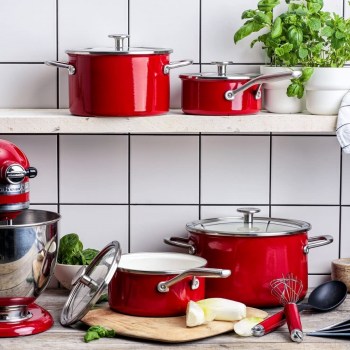 zestaw naczyń kuchennych, zestaw garnków KitchenAid, komplet garnków KitchenAid, CC004921-001 KitchenAid