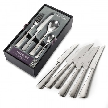 sztućce Robert Welch, sztućce Malvern, sztućce 24 szt, sztućce dla 6 osób, zestaw promocyjny Malvern, sztućce promocja, wersja limitowana, eleganckie sztućce, prezent na ślub, sztućce na prezent, unikatowe sztućce, sztućce stal polerowana, Malvern Rober