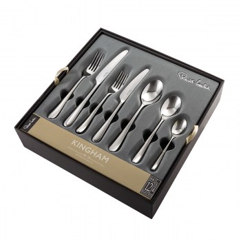 sztućce Robert Welch, sztućce Kingham 84, sztućce dla 12 osób, Robert Welch Kingham, sztućce stal błyszcząca, sztućce Robert Welch, sztućce na prezent, prezent ślubny, zestaw sztućców dla 12 osób, sztućce stal polerowana, komplet sztućców w walizce, sztu