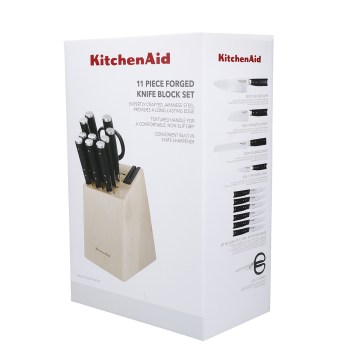 noże w bloku, blok z nożami, kitchenaid KAG12STSNBXOBQ, kitchenaid 5057982000745, blok na noże, drewniany blok na noże, noże z japońskiej stali
