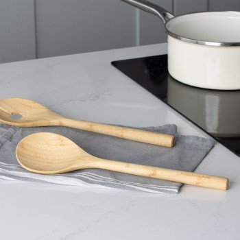 drewniana łyżka, łyżka kuchenna drewniana,drewniana łyżka do mieszania, łyżka KitchenAid drewno, KQG603OHBBE KitchenAid, łyżka bambusowa