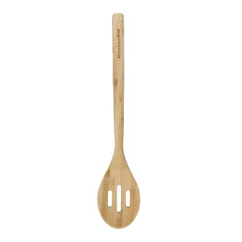 łyżka do odcedzania, łyżka cedzakowa, łyżka z otworami, drewniana łyżka KitchenAid, KQG604OHBBE KitchenAid, łyżka bambusowa