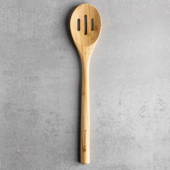 łyżka do odcedzania, łyżka cedzakowa, łyżka z otworami, drewniana łyżka KitchenAid, KQG604OHBBE KitchenAid, łyżka bambusowa
