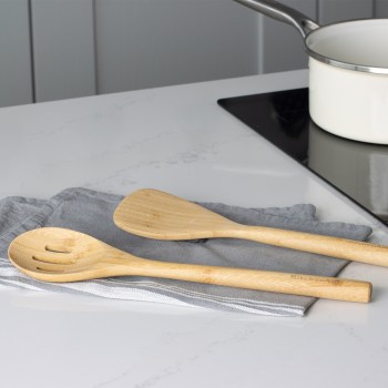 łyżka do odcedzania, łyżka cedzakowa, łyżka z otworami, drewniana łyżka KitchenAid, KQG604OHBBE KitchenAid, łyżka bambusowa