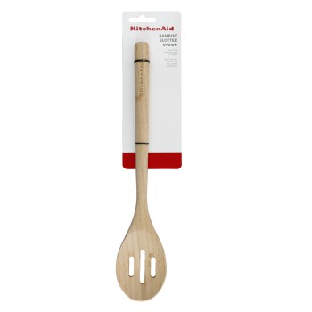 łyżka do odcedzania, łyżka cedzakowa, łyżka z otworami, drewniana łyżka KitchenAid, KQG604OHBBE KitchenAid, łyżka bambusowa
