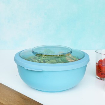 miska kuchenna 2L, błękitna miska, miska BPA Free, miska z pokrywką, lunchbox, pojemnik na przekąskę, miska Amuse Life