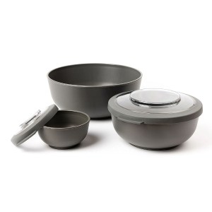 miski kuchenne, zestaw misek, miski lunchbox, miski do zamrażarki, miski BPA Free, miski z certyfikatem do kontaktu z żywnością, miski do mikrofalówki, szare miski, Amuse Life
