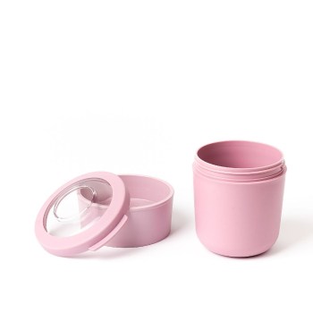 pojemnik na jogurt, pojemnik na muesli, pojemnik BPA free, Amuse A-000327, miseczka na jogurt, pojemnik ze sztućcem, pojemnik na jogurt różowy 
