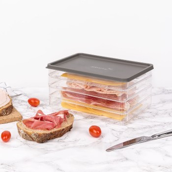 pojemnik na wędliny, pojemnik na sery, pojemnik Delibox, pojemnik do przechowywania wędlin, Amuse A-000340 Delibox, piętrowy pojemnik na wędlinę