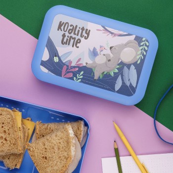pudełko na kanapki, lunchbox, pojemnik na kanapki, lunchbox certyfikat do kontaktu z żywnością, lunchbox do szkoły, pojemnik na kanapki koala, Amuse A-000355, lunchbox dla nastolatka, lunchbox z gumką,