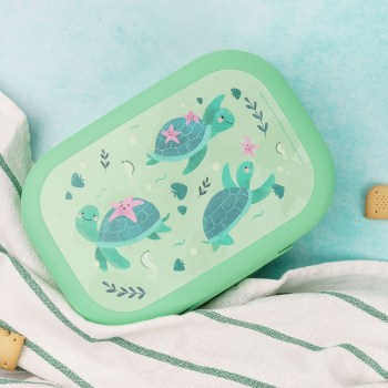pojemnik na kanapki, lunchbox dla dzieci, pojemnik żółwik, lunchbox do szkoły, Amuse lunchbox A-000357, lunchbox BPA free, lunchbox certyfikat z żywnością, lunchbox żółwik