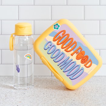 lunchbox, śniadaniówka, lunchbox z przegródką, pojemnik na kanapki, Amuse A-000422, lunchbox naklejki
