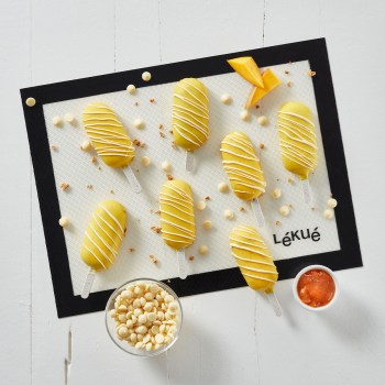silikonowe foremki do lodów Lekue, zestaw do domowych lodów na patyku, domowe lody z polewą, domowe lody w polewie, foremki do lodów z polewą CLASSIC CREAMY Lekue 3400235SURU150, 
