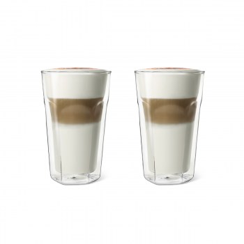 szklanki termiczne Leopold Vienna, filiżanki termiczne Leopold Vienna, szklanki termiczne do latte, filiżanki termiczne z podwójną ścianką, kubki szklane z podwójnymi ściankami, LV01516 Leopold Vienna, szklanki do kawy