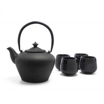 zestaw prezentowy do herbaty, dzbanek żeliwny z czarkami, zestaw w drewnianej skrzyni, Chengdu Bredemeijer 153006