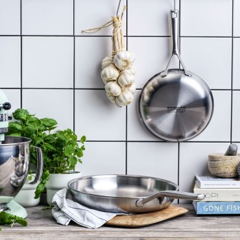 patelnia KitchenAid, patelnie KitchenAid, patelnia stal nierdzewna, patelnia ze stali nierdzewnej, Multi-Ply Stainless Steel KitchenAid, patelnia 3-warstwowa, KitchenAid CC004915-001